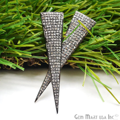 Triangle Spike Diamond Charm Pendant, 50x12mm Triangle Spike Gold Vermeil Necklace Pendant