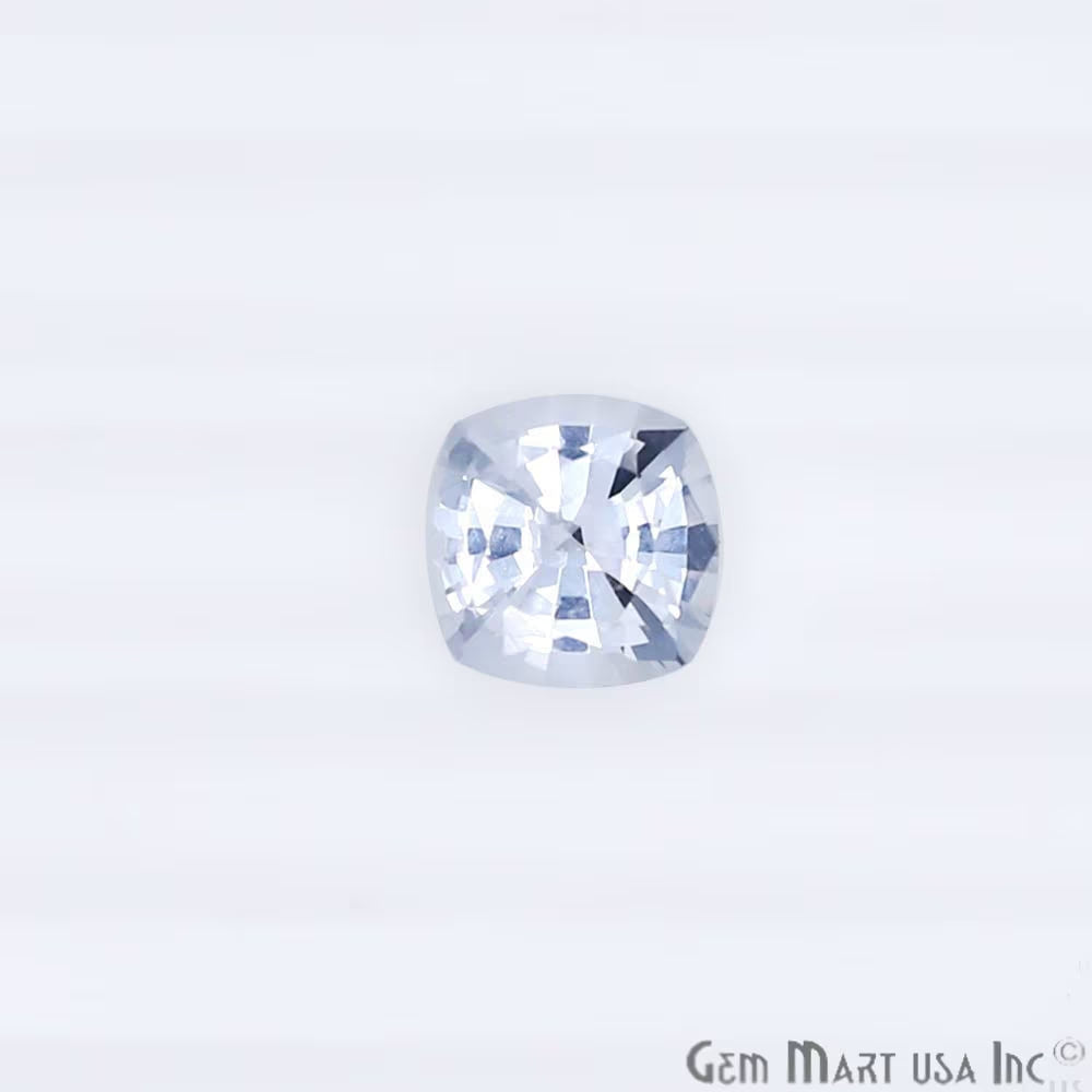 White Sapphire Wholesale Gemstones, 100% Natural Precious Gems, White Faceted Loose Gems, 7mm, Cushion, 1.55 Carat