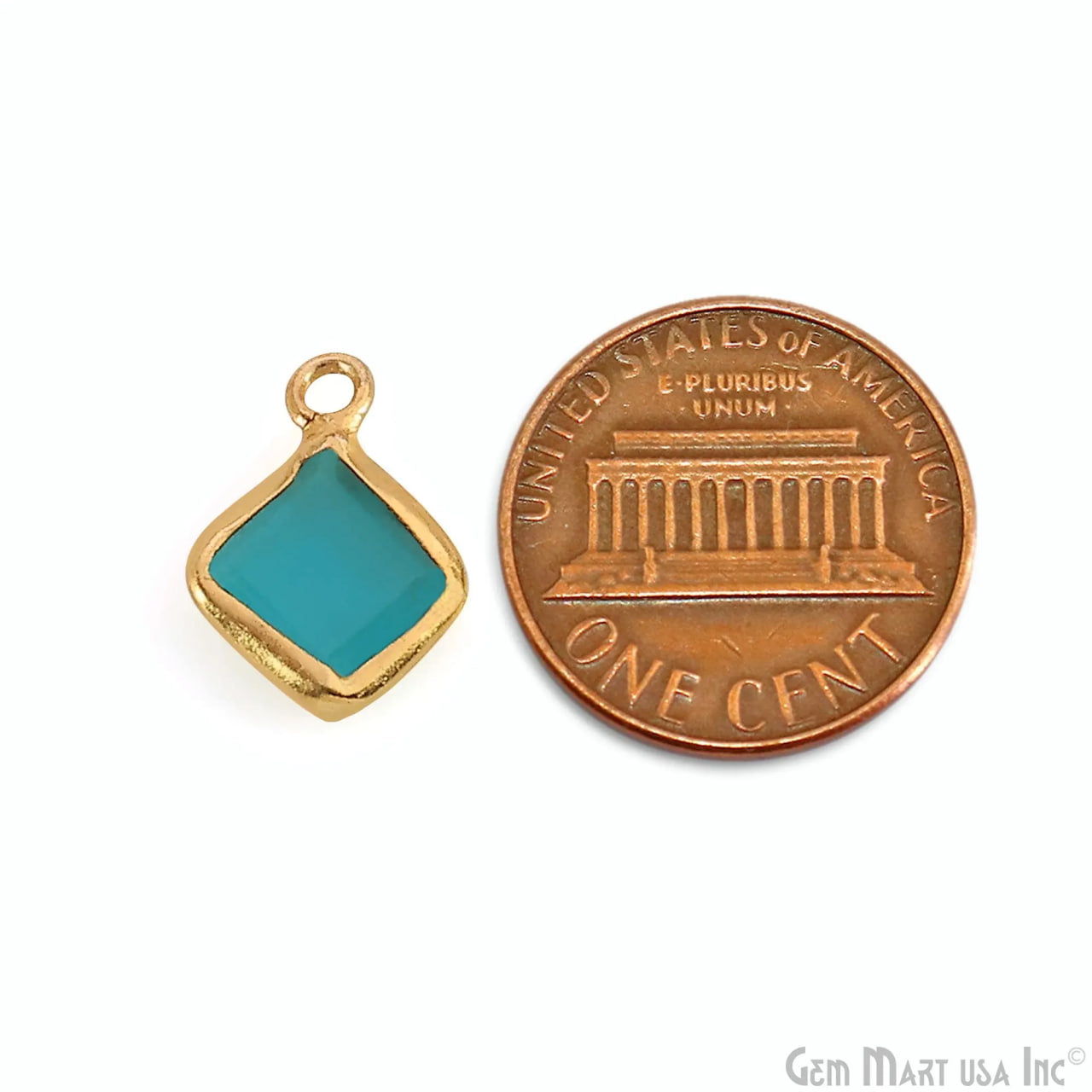 Gold Electroplated Single Bail Geometric Pendant Charm Gemstone Connector