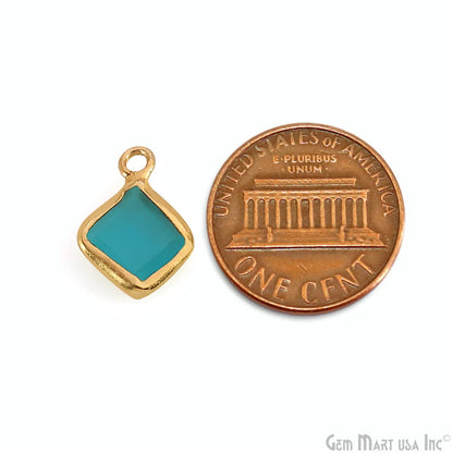 Gold Electroplated Single Bail Geometric Pendant Charm Gemstone Connector