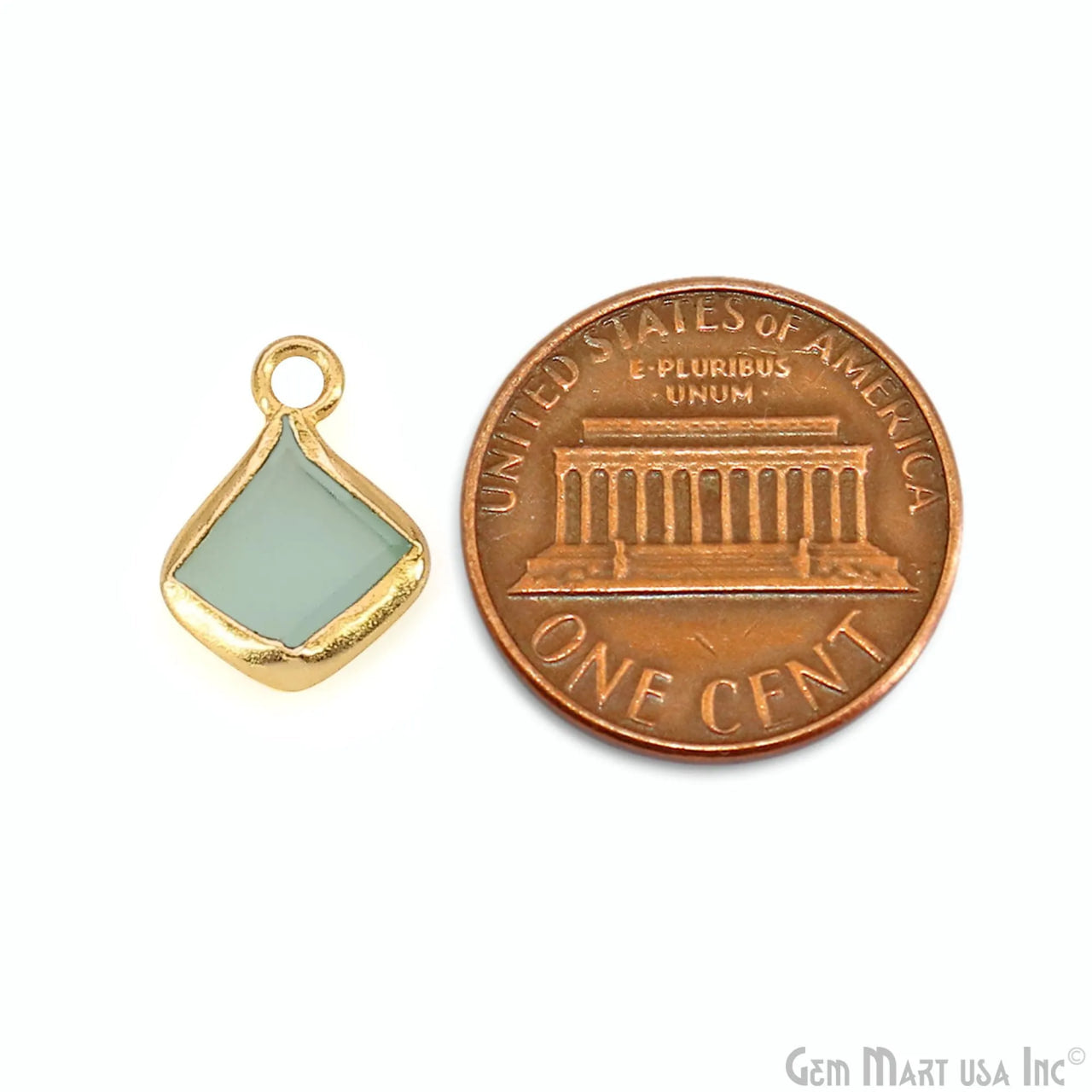 Gold Electroplated Single Bail Geometric Pendant Charm Gemstone Connector