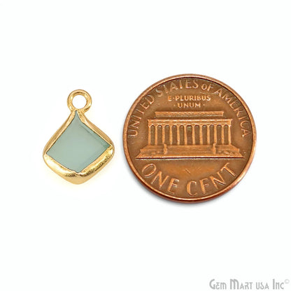 Gold Electroplated Single Bail Geometric Pendant Charm Gemstone Connector