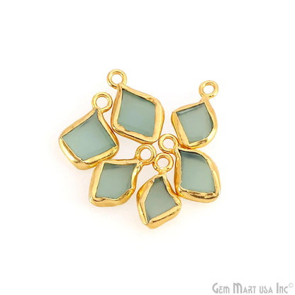 Gold Electroplated Single Bail Geometric Pendant Charm Gemstone Connector