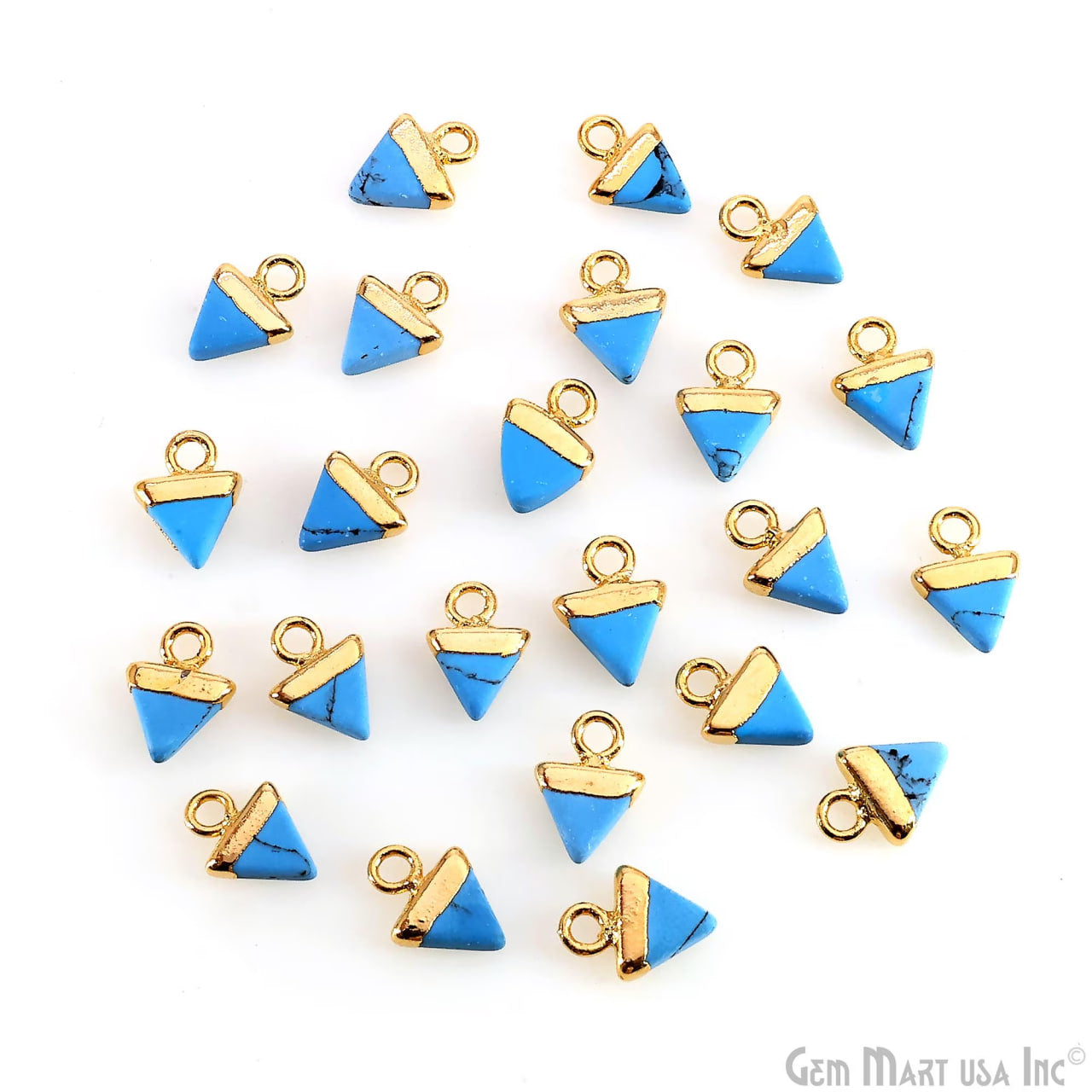 Triangle 11x8mm Gold Electroplated Single Bail Gemstone Connector