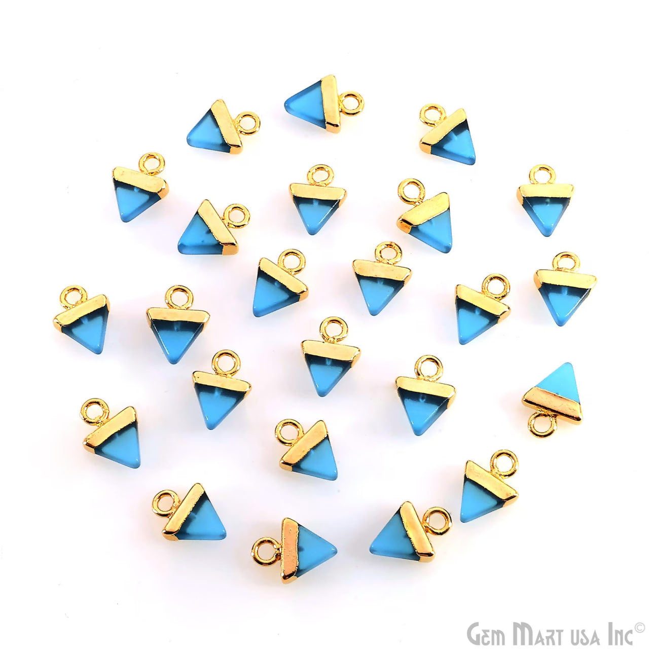 Triangle 11x8mm Gold Electroplated Single Bail Gemstone Connector