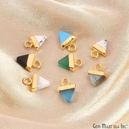Triangle 11x8mm Gold Electroplated Single Bail Gemstone Connector