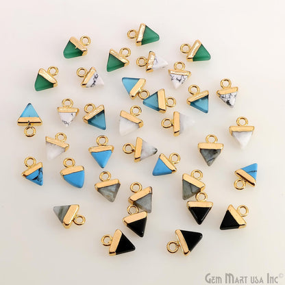 Triangle 11x8mm Gold Electroplated Single Bail Gemstone Connector