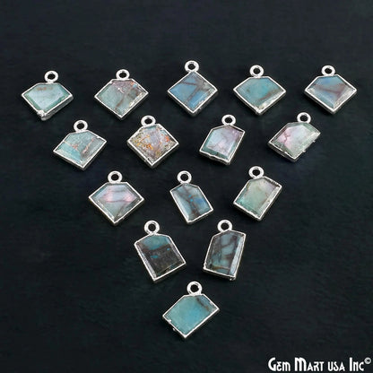 Chrysocolla Gold Electroplated Single Bail Geometric Pendant Charm Gemstone Connector (Copy)