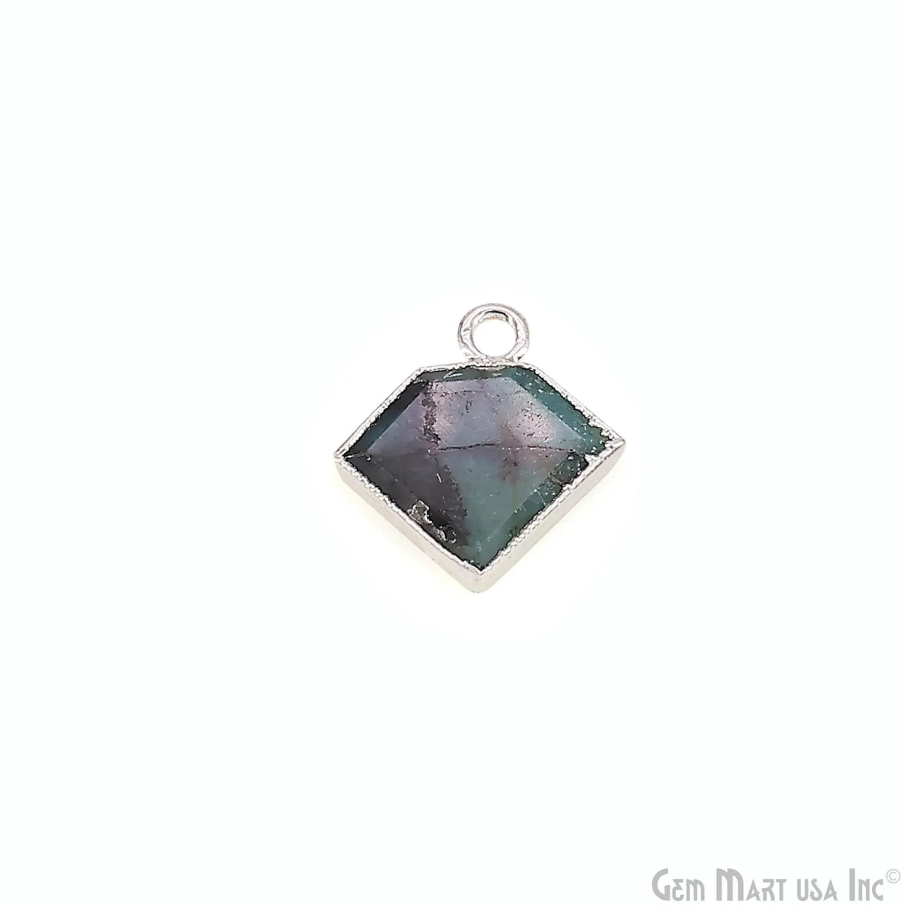 Chrysocolla Gold Electroplated Single Bail Geometric Pendant Charm Gemstone Connector (Copy)