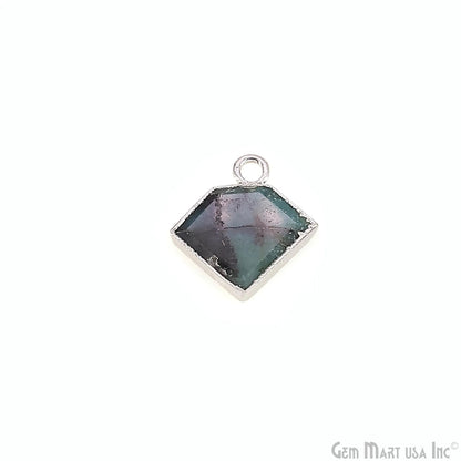 Chrysocolla Gold Electroplated Single Bail Geometric Pendant Charm Gemstone Connector (Copy)