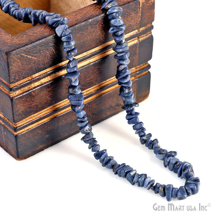 Sapphire Chip Beads, 34 Inch, Natural Chip Strands, Drilled Strung Nugget Beads, 3-7mm, Polished