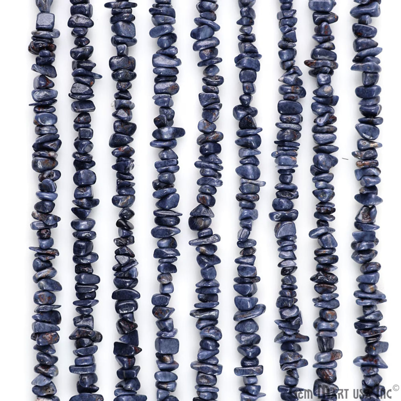 Sapphire Chip Beads, 34 Inch, Natural Chip Strands, Drilled Strung Nugget Beads, 3-7mm, Polished