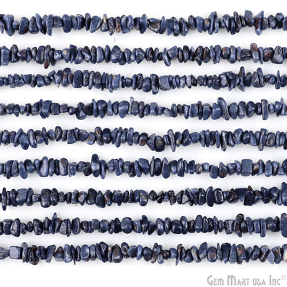 Sapphire Chip Beads, 34 Inch, Natural Chip Strands, Drilled Strung Nugget Beads, 3-7mm, Polished