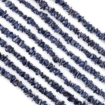 Sapphire Chip Beads, 34 Inch, Natural Chip Strands, Drilled Strung Nugget Beads, 3-7mm, Polished