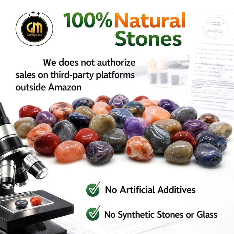 7pc Lot Tumble Stone, Multi Color Beautiful Seven Stone Set, Reiki stones, Healing crystal, Chakra Healing , 23x20mm