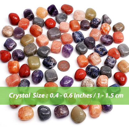 7pc Lot Tumble Stone, Multi Color Beautiful Seven Stone Set, Reiki stones, Healing crystal, Chakra Healing , 23x20mm