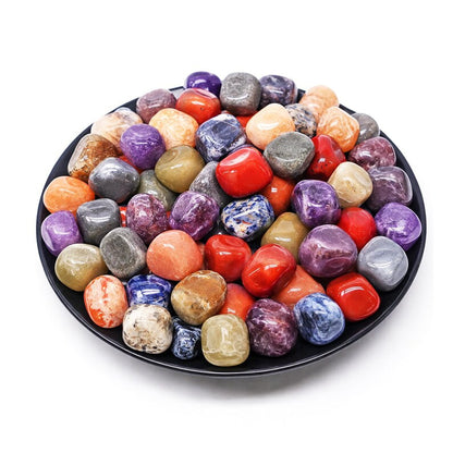 7pc Lot Tumble Stone, Multi Color Beautiful Seven Stone Set, Reiki stones, Healing crystal, Chakra Healing , 23x20mm