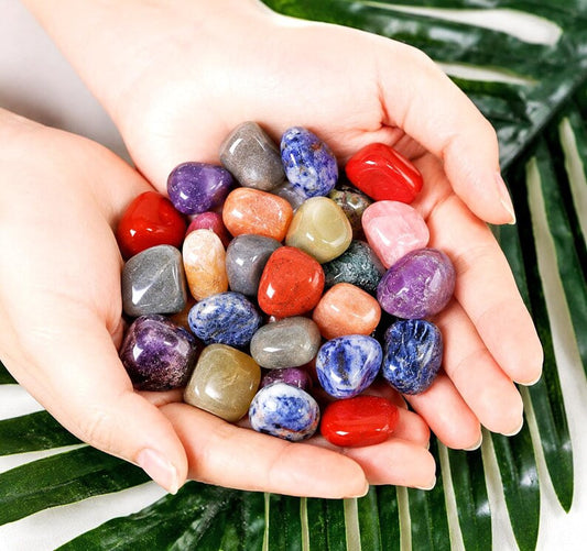 7pc Lot Tumble Stone, Multi Color Beautiful Seven Stone Set, Reiki stones, Healing crystal, Chakra Healing , 23x20mm
