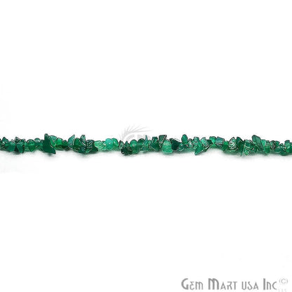 Green Onyx Chip Beads, 34 Inch, Natural Chip Strands, Drilled Strung Nugget Beads, 3-7mm, Polished, GemmartUSA (CHGO-70001)