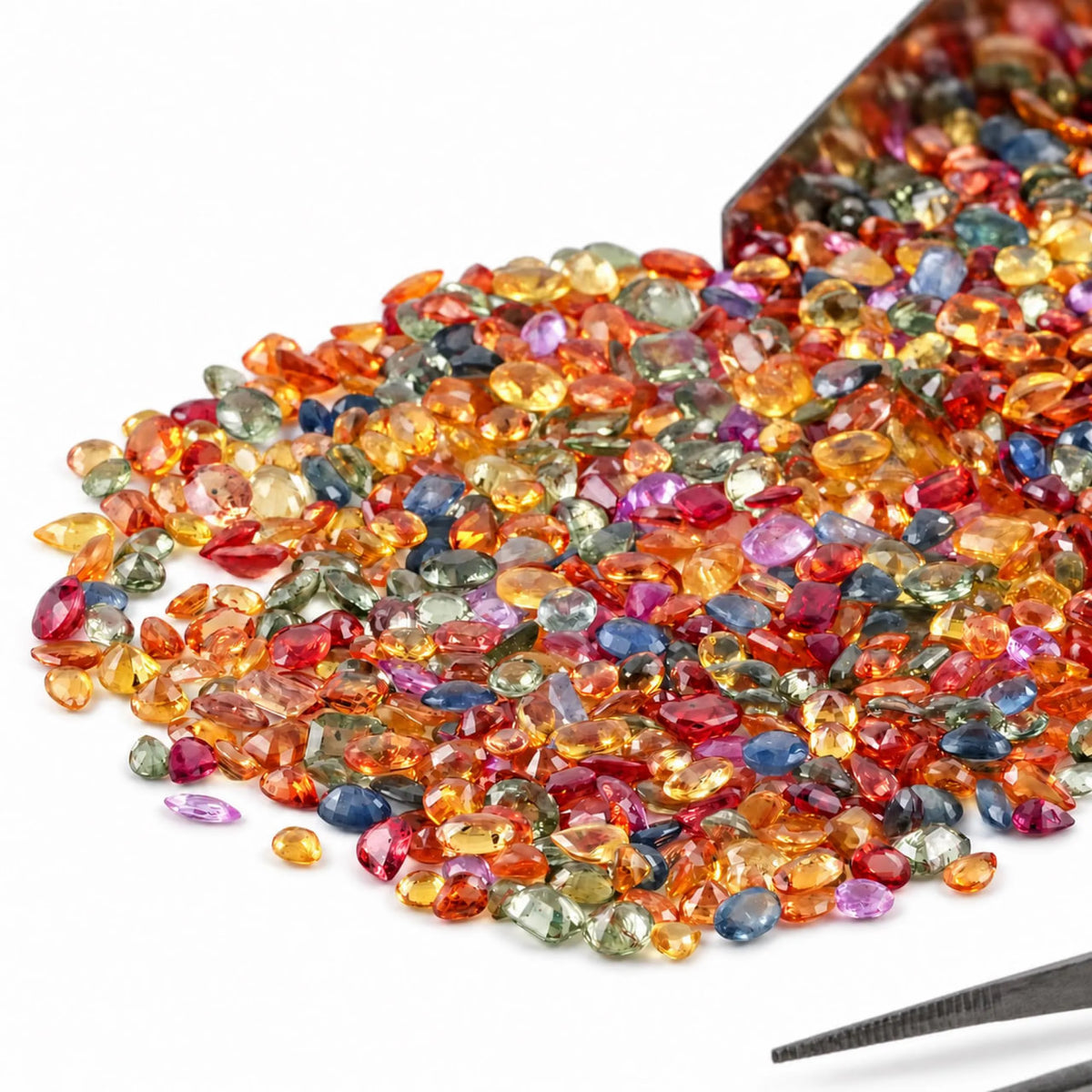 Multi Sapphire Wholesale Gemstones, Precious Gems, Multi Color Faceted Loose Gems, 4x3mm and 5x4mm, Oval and Pear, 5+ Carats
