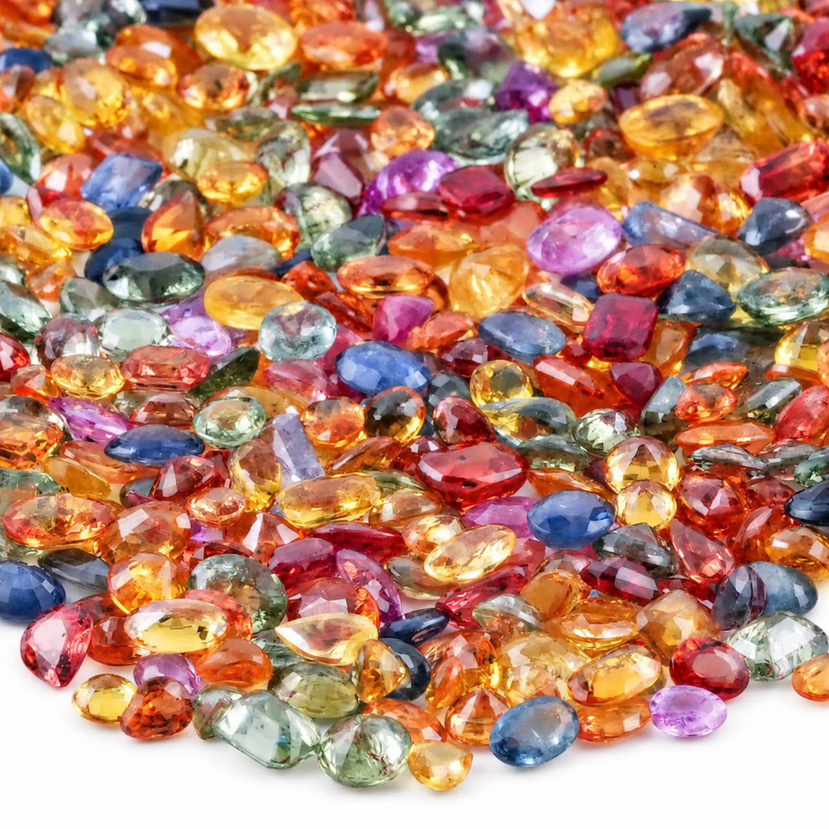 Multi Sapphire Wholesale Gemstones, Precious Gems, Multi Color Faceted Loose Gems, 4x3mm and 5x4mm, Oval and Pear, 5+ Carats