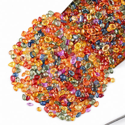 Multi Sapphire Wholesale Gemstones, Precious Gems, Multi Color Faceted Loose Gems, 4x3mm and 5x4mm, Oval and Pear, 5+ Carats