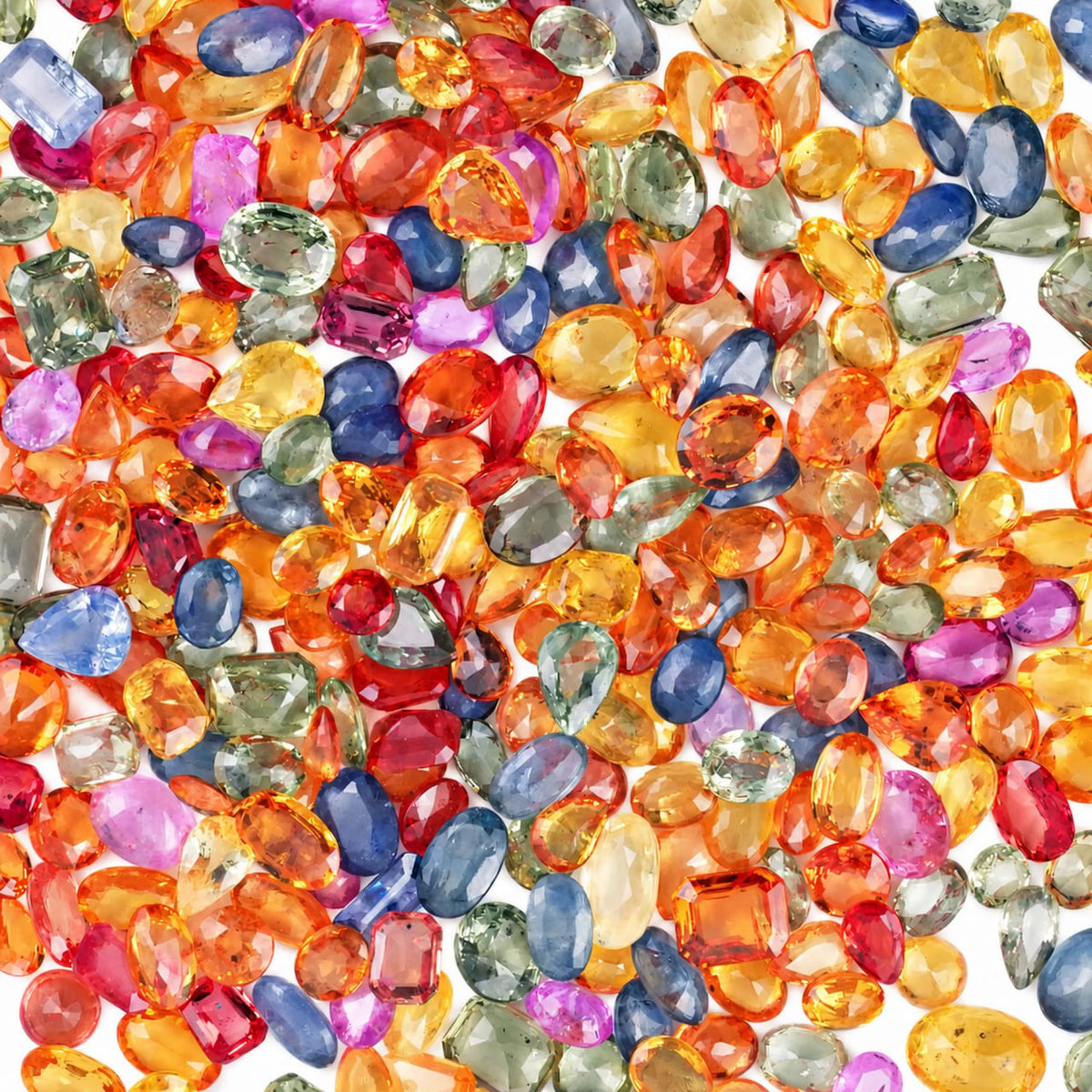 Multi Sapphire Wholesale Gemstones, Precious Gems, Multi Color Faceted Loose Gems, 4x3mm and 5x4mm, Oval and Pear, 5+ Carats