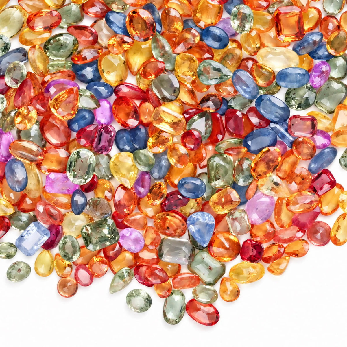 Multi Sapphire Wholesale Gemstones, Precious Gems, Multi Color Faceted Loose Gems, 4x3mm and 5x4mm, Oval and Pear, 5+ Carats