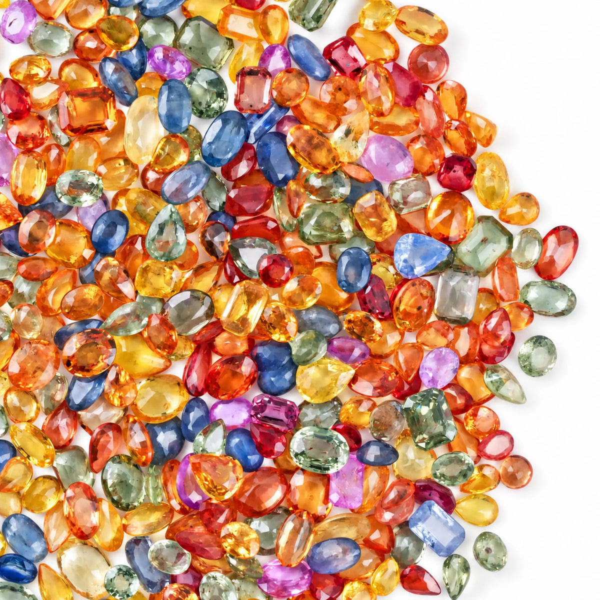 Multi Sapphire Wholesale Gemstones, Precious Gems, Multi Color Faceted Loose Gems, 4x3mm and 5x4mm, Oval and Pear, 5+ Carats