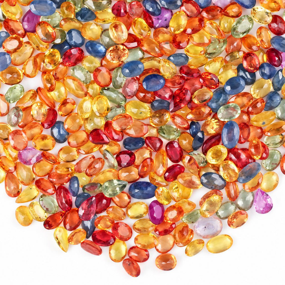 Multi Sapphire Wholesale Gemstones, 100% Natural Precious Gems, Multi Color Faceted Loose Gems, 5x3mm, Oval and Pear, 5+ Carats