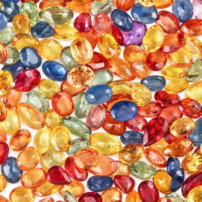 Multi Sapphire Wholesale Gemstones, 100% Natural Precious Gems, Multi Color Faceted Loose Gems, 5x3mm, Oval and Pear, 5+ Carats