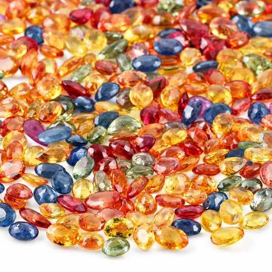 Multi Sapphire Wholesale Gemstones, 100% Natural Precious Gems, Multi Color Faceted Loose Gems, 5x3mm, Oval and Pear, 5+ Carats
