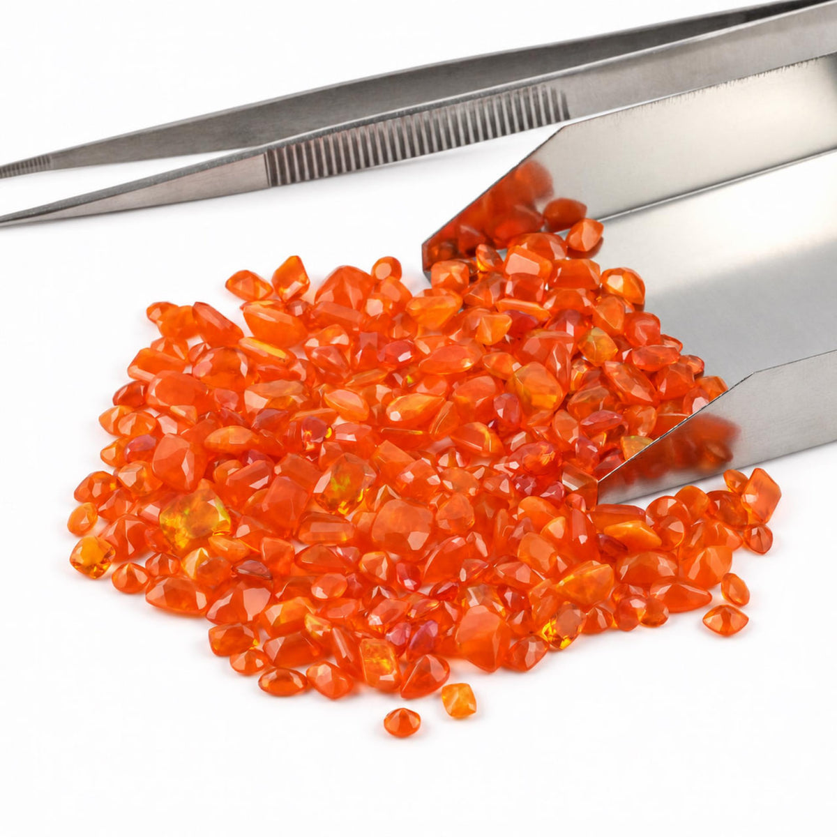Orange Fire Opal Loose Cut Gemstone Mix, 100% Natural Precious Gems, Faceted Loose Gems, 4-8mm, 5+ Carats