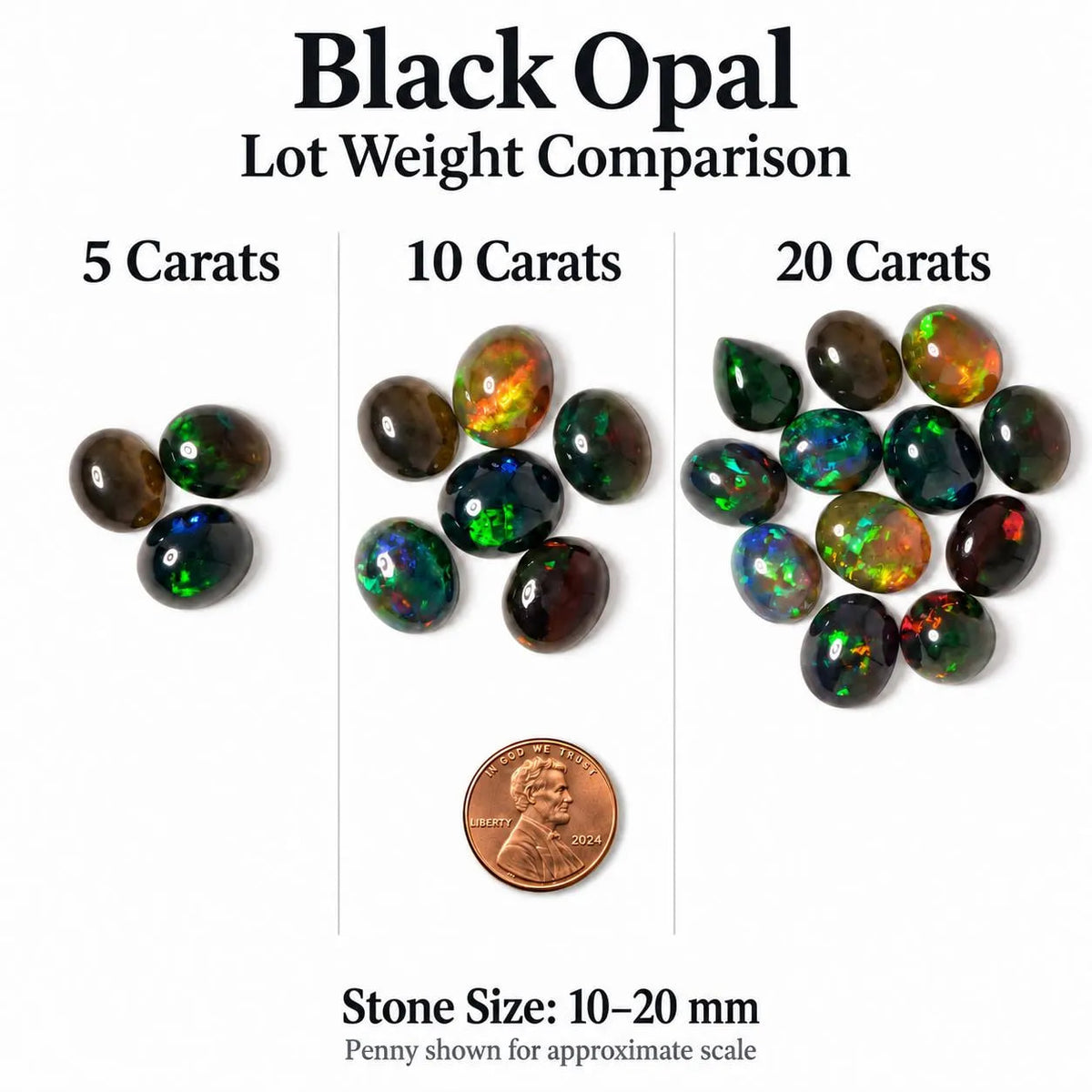 Black Opal Cabochon Loose Gemstone ,Multicolor Play of Color ,Oval, Round and Pear ,10-20mm , Ring & Pendant Stones