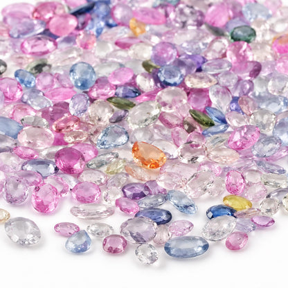 Multi Sapphire Rose Cut Gemstone, 100% Natural Precious Gems, Multi Color Faceted Loose Gems, 5-8mm, 5+ Carats