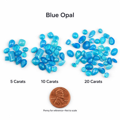 Blue Opal Loose Cut Gemstone, 100% Natural Precious Gems, Mix Shape Faceted Loose Gems, 4-8mm, 5+ Carats