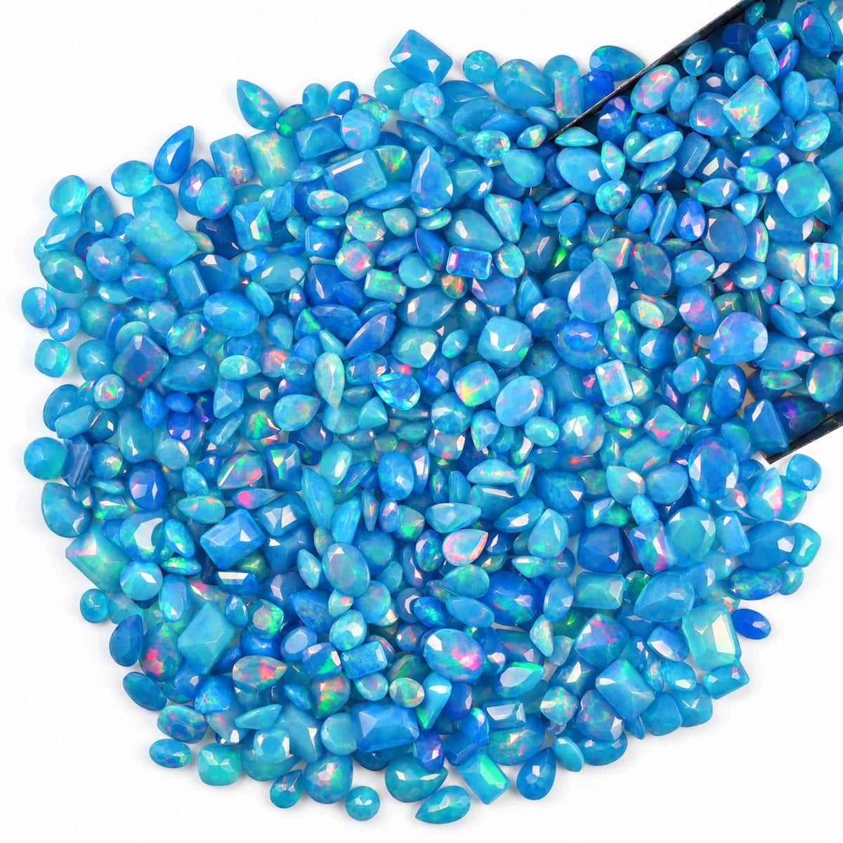Blue Opal Loose Cut Gemstone, 100% Natural Precious Gems, Mix Shape Faceted Loose Gems, 4-8mm, 5+ Carats