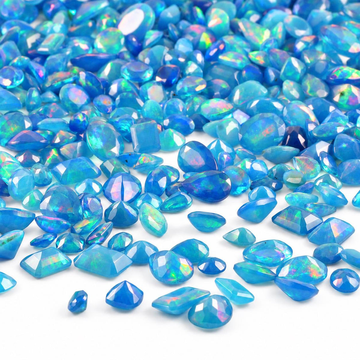 Blue Opal Loose Cut Gemstone, 100% Natural Precious Gems, Mix Shape Faceted Loose Gems, 4-8mm, 5+ Carats
