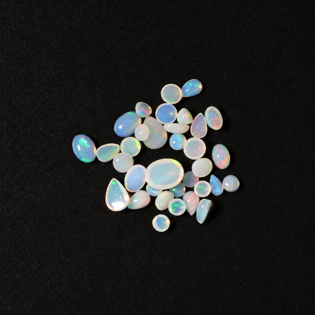 White Opal Cabochon Gemstone Mix, 100% Natural Precious Gems, Mix Shape Faceted Loose Gems, 4-8mm, 5+ Carats