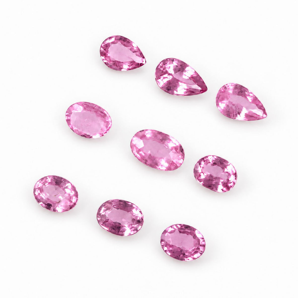 Pink Sapphire Oval & Pear Gemstone, 5x3 and 4x3mm, 1+ Carats, 100% Natural Precious Gems Faceted Loose Gems, September Birthstone