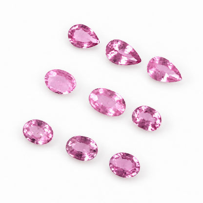 Pink Sapphire Oval & Pear Gemstone, 5x3 and 4x3mm, 1+ Carats, 100% Natural Precious Gems Faceted Loose Gems, September Birthstone
