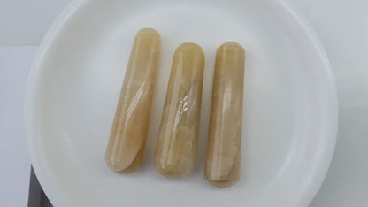 Yellow Aventurine Massage Crystal Wand, Healing Point Wand, Self Care, Spa Tool, Calming & Anti-Stress Stone, 2-3 inch