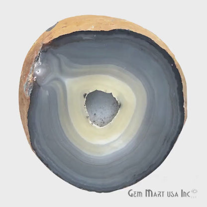 Geode Metal Holder, Gemstone Home Decor, Rocks and Minerals, Crystals Decor, Table Centerpiece, Counter Decor