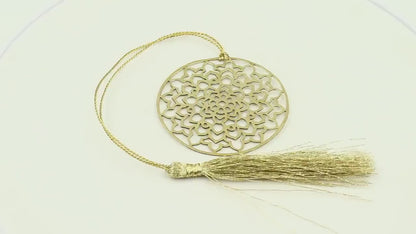 Metal Round Dream Catcher Bookmark With Tassel. Gold Bookmark, Reader Gift, Handmade Bookmark, Page Marker, Aesthetic Gift, 53mm