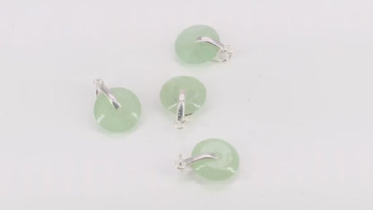 Prehnite Round Shape 21x15mm Sterling Silver Single Bail Gemstone Pendant