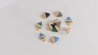Triangle 11x8mm Gold Electroplated Single Bail Gemstone Connector