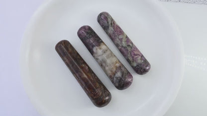 Ruby Spinel Massage Wand Terminate Gemstone, Metaphysical, Crystal Pencil Point, Crystal Tower, Chakra Stone, Healing Crystal 3-4Inch