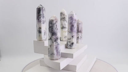 Dendrite Opal Gemstone Jumbo Tower Crystal Tower Obelisk Healing Meditation Gemstones 2-3 Inch