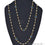 Freshwater Pearl Necklace With Blue Topaz Chain, 30 Inch Gold Plated Beaded Finished Necklace - GemMartUSA