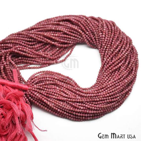 Rondelle Beads, 12-13 Inch Bead Strands, Natural Strung Gemstone, 2-2.5mm, Faceted, GemMartUSA (70000)